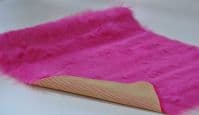 Long Pile Faux Fur Fabric Sheepskin Rug 140cm x 70cm Lipstick Pink